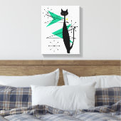 ReRo Atoma MCM Coole Cat-Leinwand Leinwanddruck (Insitu (Schlafzimmer))