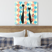 ReRo Atoma MCM Coole Katze Leinwand v2 (Insitu (Schlafzimmer))