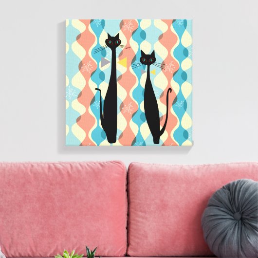 ReRo Atoma MCM Coole Katze Leinwand v2 (Insitu (Wohnzimmer))