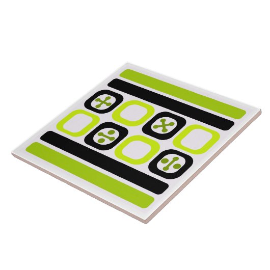 ReRo Atomart Squares Lines Chartreuse Fliese (Seite)