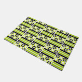 ReRo Atomart Squares Lines Chartreuse Fußmatte (Schrägansicht)