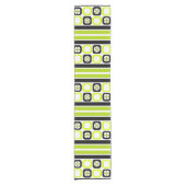 ReRo Atomart Squares Lines Chartreuse Kurzer Tischläufer (Vorderseite)