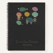 ReRo Atome Age Mitte Jahrhundert Modernes Rezept Notizblock (Vorderseite)