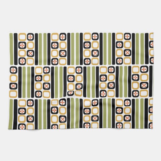 ReRo Atomic Art Squares Linien mehrfarbig Geschirrtuch (Horizontal)