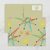 ReRo Atomic Sternexplosion Multicolored Muster Postkarte (Vorne/Hinten)