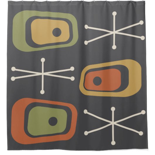 ReRo Atomraumzeitalter mehrfarbig Duschvorhang (Vorderseite)