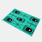 ReRo Atomraumzeitalter Türkis Fußmatte (Schrägansicht)