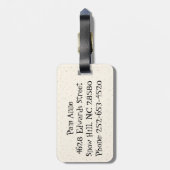 ReRo Atomrosa Muster Gepäckmarke Gepäckanhänger (Rückseite vertikal)