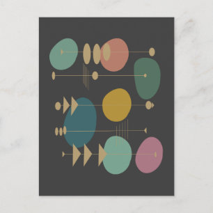 ReRo Atomzeit Mitte Jahrhundert Moderne Postkarte