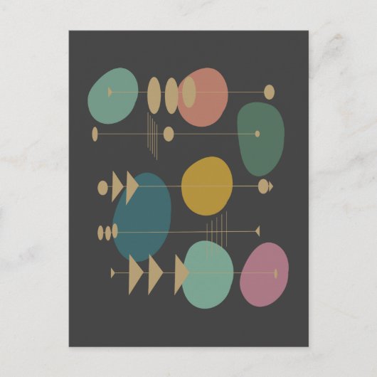 ReRo Atomzeit Mitte Jahrhundert Moderne Postkarte (Vorderseite)