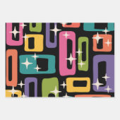 ReRo MCM Abstraktes Atomzeitmuster Geschenkpapier Set (Vorderseite 3)