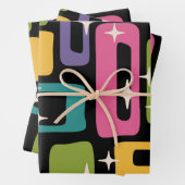 ReRo MCM Abstraktes Atomzeitmuster Geschenkpapier Set (Beispiel)