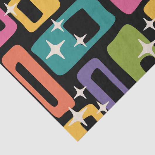 ReRo MCM Abstraktes Atomzeitmuster Seidenpapier (Ausschnitt)