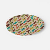 ReRo-Raketen Weltraumzeitalter Atomzeitmuster Pappteller (Schrägansicht)