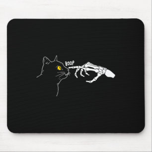 Rero Vintag Black Cat Skeleton Hand Boop Hallowee Mousepad