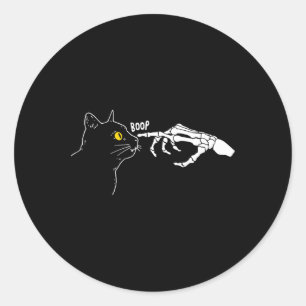 Rero Vintage Schwarze Katze Skelett Hand Boop Hall Runder Aufkleber