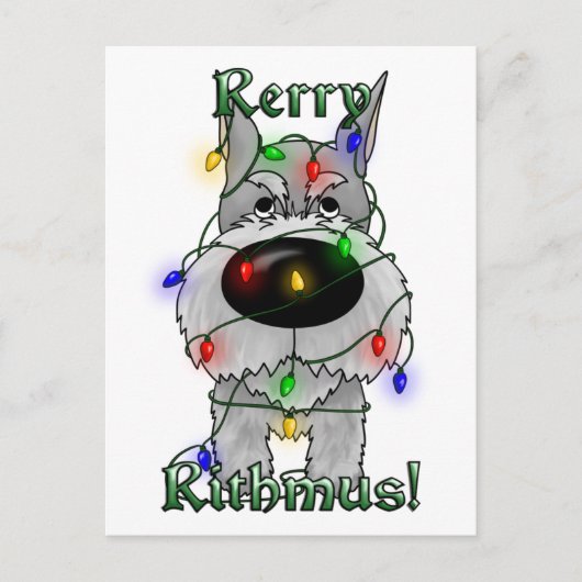 Rerry Rithmus - Schnauzer Feiertagspostkarte (Vorderseite)