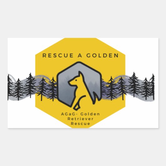 "Rescue a Golden" AGaG-Aufkleber Rechteckiger Aufkleber (Vorderseite)