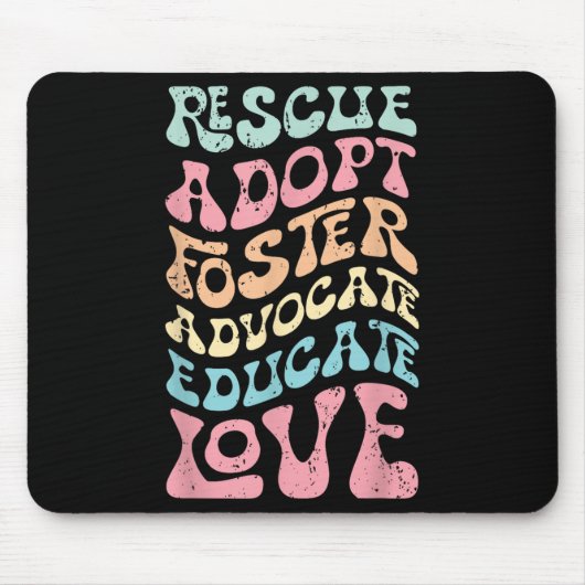 Rescue Adopt Foster Advocate Educate Love Cat Mom, Mousepad (Vorne)