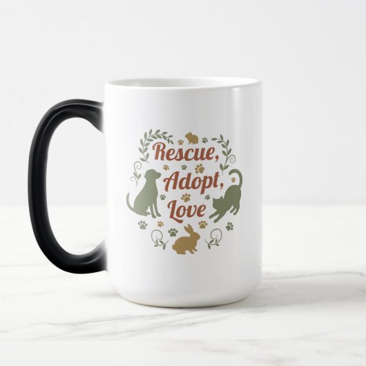 Rescue, Adopt, Love Verwandlungstasse (Links)