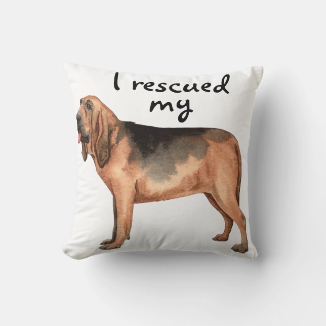Rescue Bloodhound Throw Kissen (Vorderseite)