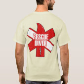 Rescue Diver Cross Dive Flag Style 1 T-Shirt (Rückseite)
