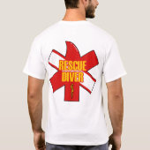 Rescue Diver Cross Dive Flag Style 2 T-Shirt (Rückseite)