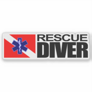 Rescue Diver rechteckiger Aufkleber