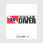 Rescue Diver rechteckiger Aufkleber (Blatt)