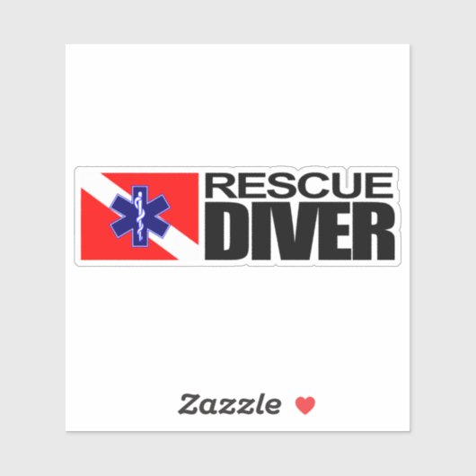 Rescue Diver rechteckiger Aufkleber (Blatt)