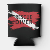Rescue Diver, Taucherhinweis, Scuba-Flagge Dosenkühler (Vorderseite)