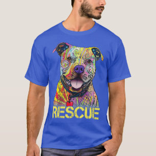 Rescue Dog Colorfull Pitbull Dog Adoptier Dont Sho T-Shirt