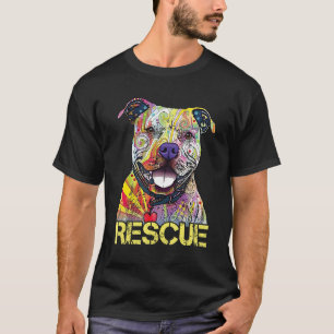 Rescue Dog Colorfull Pitbull Dog Adoptier Dont Sho T-Shirt