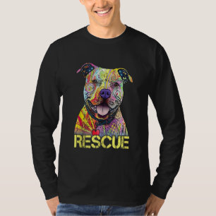 Rescue Dog Colorfull Pitbull Hund Adoptier Nicht k T-Shirt