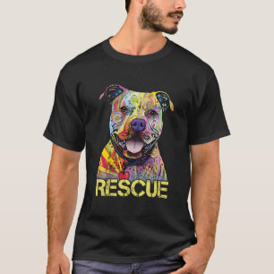 Rescue Dog Colorfull Pitbull Hund Adoptier Nicht k T-Shirt