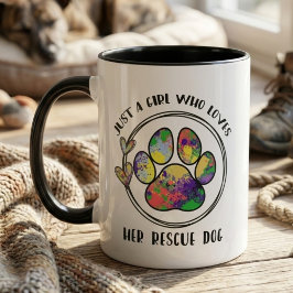 Rescue Dog Paw Whimsical Pet Lover Tasse
