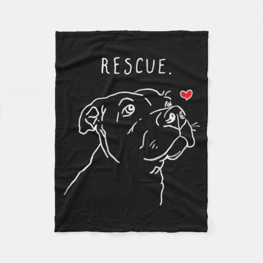 Rescue Dog Tbull Drawing Rescue Mom Adopt Dont _1  Fleecedecke (Vorderseite)