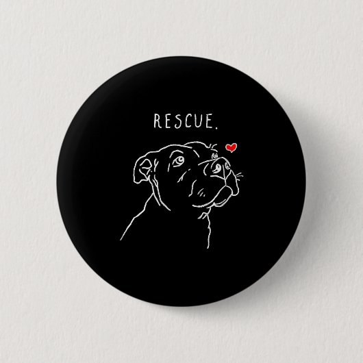 Rescue Dog, Tbull Drawing, Rescue Mom, Adopt Don't Button (Vorderseite)