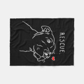 Rescue Dog, Tbull Drawing, Rescue Mom, Adopt Don't Fleecedecke (Vorderseite (Horizontal))