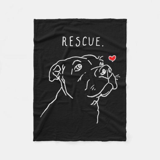 Rescue Dog, Tbull Drawing, Rescue Mom, Adopt Don't Fleecedecke (Vorderseite)