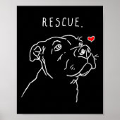 Rescue Dog, Tbull Drawing, Rescue Mom, Adopt Don't Poster (Vorne)
