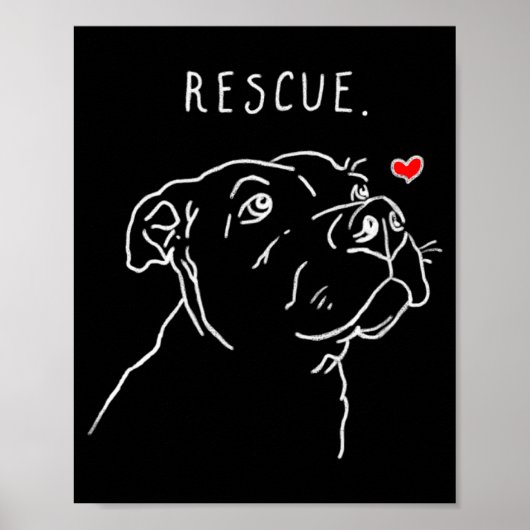 Rescue Dog Tbull Drawing Rescue Mom Adopt Dont  Poster (Vorne)