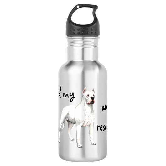 Rescue Dogo Argentino Edelstahlflasche (Vorderseite)
