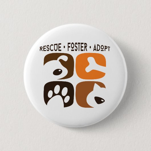 Rescue Foster Adoptier Dog Cat Button (Vorderseite)