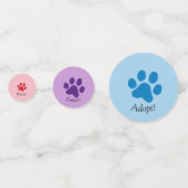 Rescue, Foster, Adoptier mehrfarbiger Paw-Prints Konfetti (Vorderseiten)