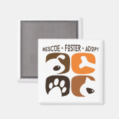 Rescue Foster Adoptiere Hunde Cats Magnet (Vorderseite/Rückseite)