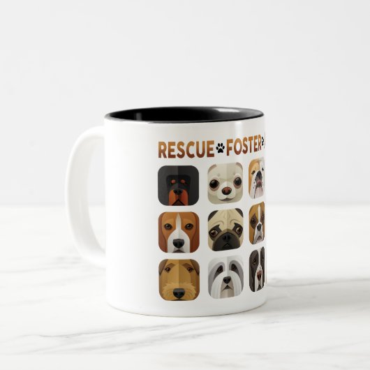 Rescue Foster Adoptiert Tasse (Vorderseite Links)