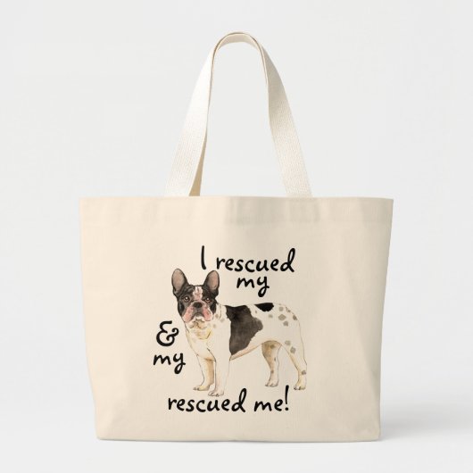 Rescue Frenchie Jumbo Stoffbeutel (Vorne)