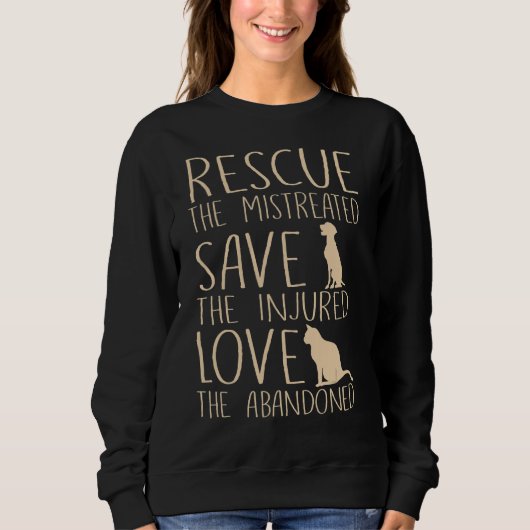 Rescue Gerettet Liebe Hund Katze Süße Tier Rescue  Sweatshirt (Vorderseite)