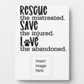 Rescue Gerettet Liebe Personalisierte Adoption Fotoplatte (Vorderseite)
